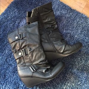 Wedge Moto Boots